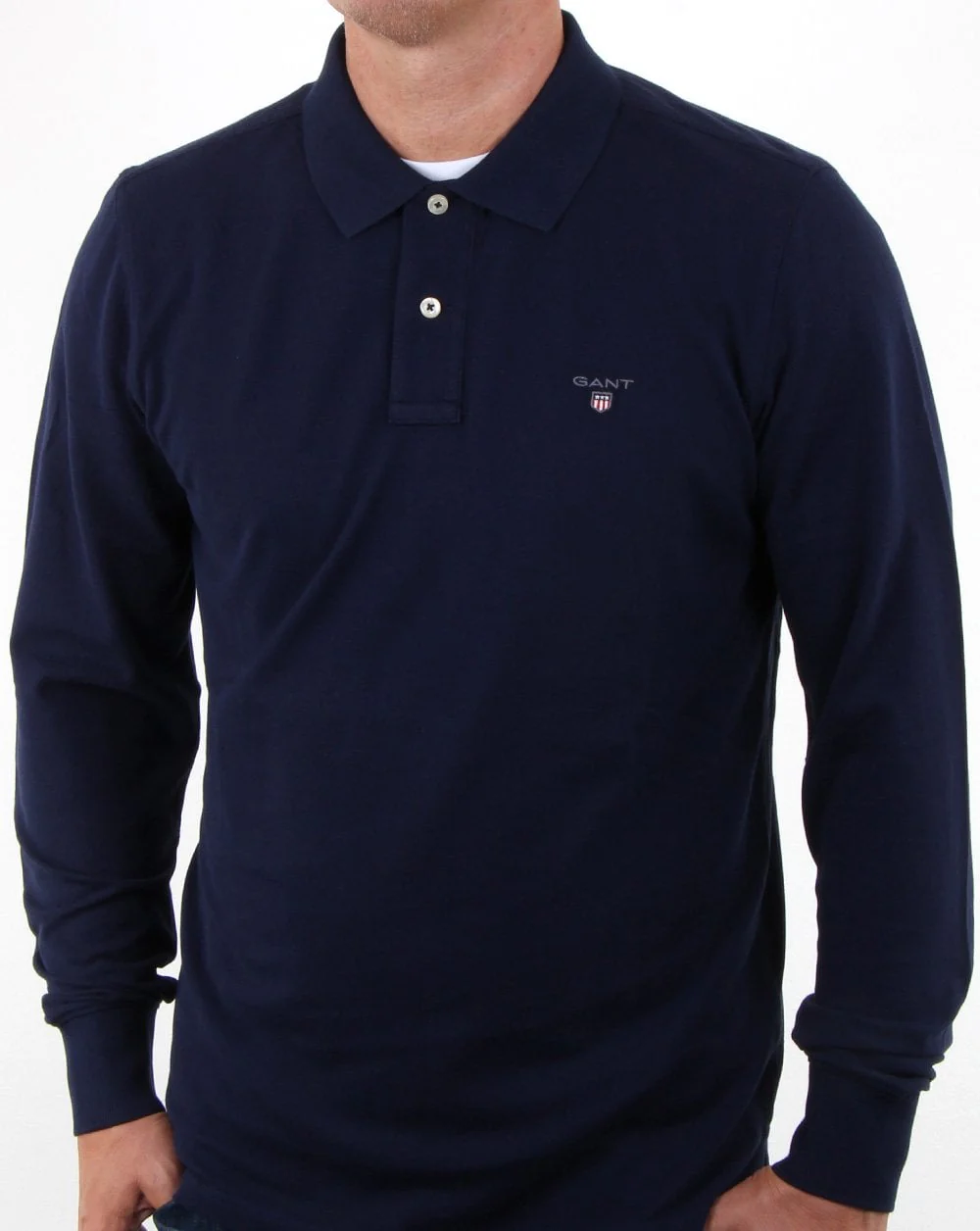 Gant Pique Ls Rugger Polo Evening Blue