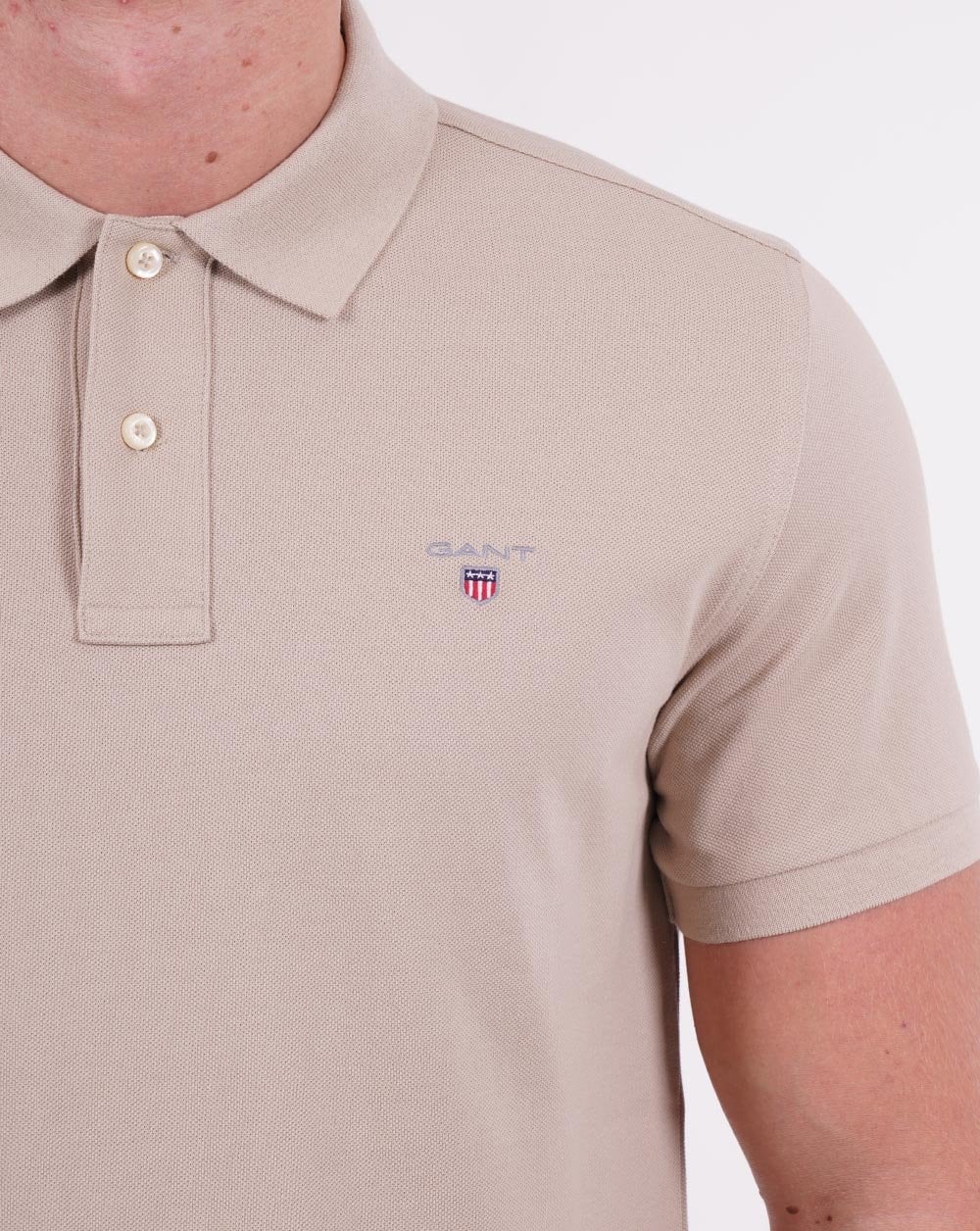 Gant Pique Rugger Polo Beige - Image 2