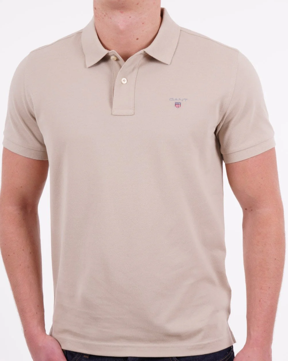 Gant Pique Rugger Polo Beige - Image 3