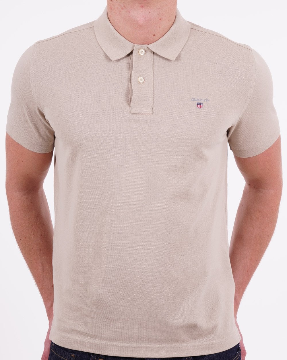 Gant Pique Rugger Polo Beige - Image 4