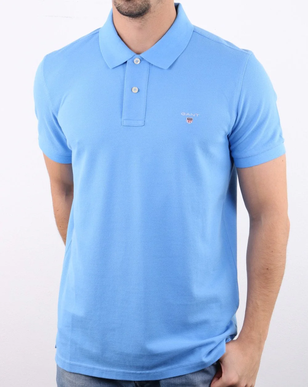 Gant Pique Rugger Polo Light Blue - Image 2