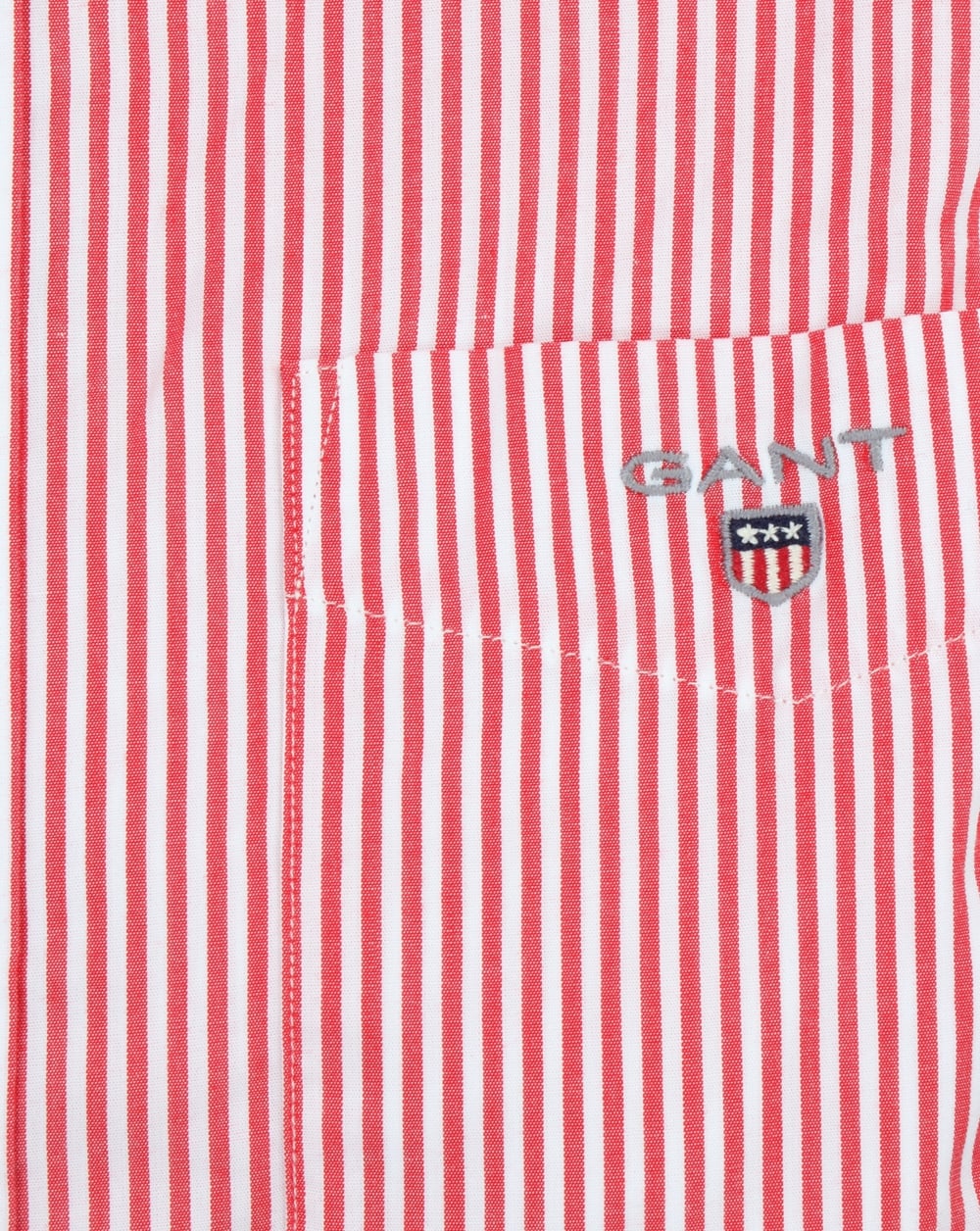 Gant Poplin Banker Striped Shirt Bright Red - Image 2