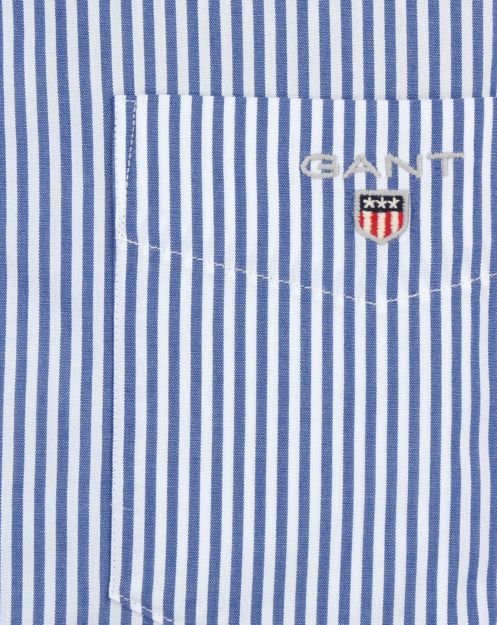 Gant Poplin Banker Striped Shirt Yale Blue - Image 2
