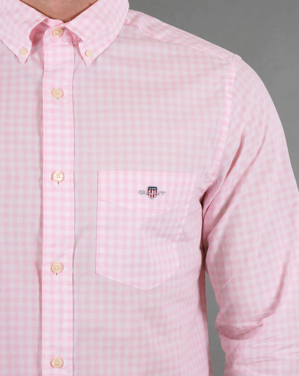 Gant Poplin Gingham Shirt Pink - Image 2
