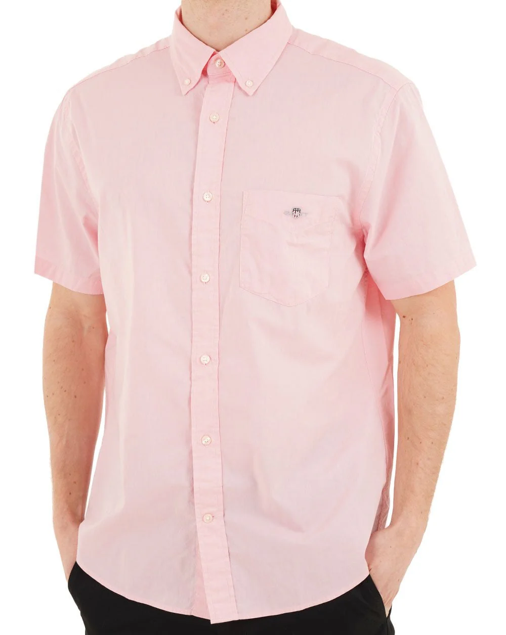 Gant Poplin Short Sleeve Shirt Washed Pink