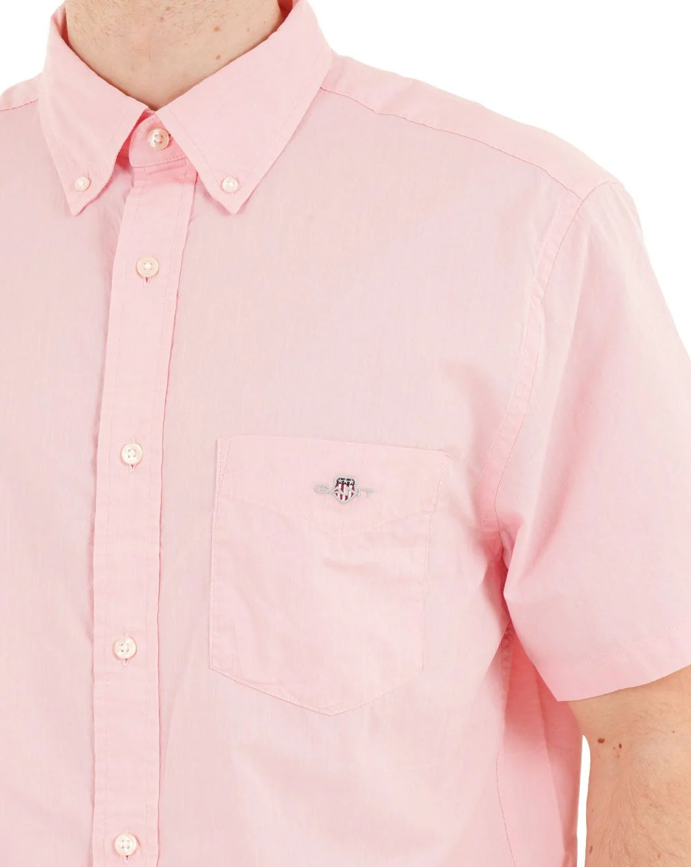 Gant Poplin Short Sleeve Shirt Washed Pink - Image 2