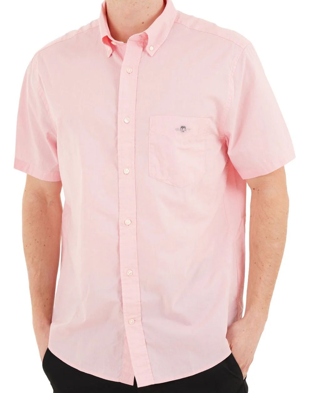 Gant Poplin Short Sleeve Shirt Washed Pink - Image 3