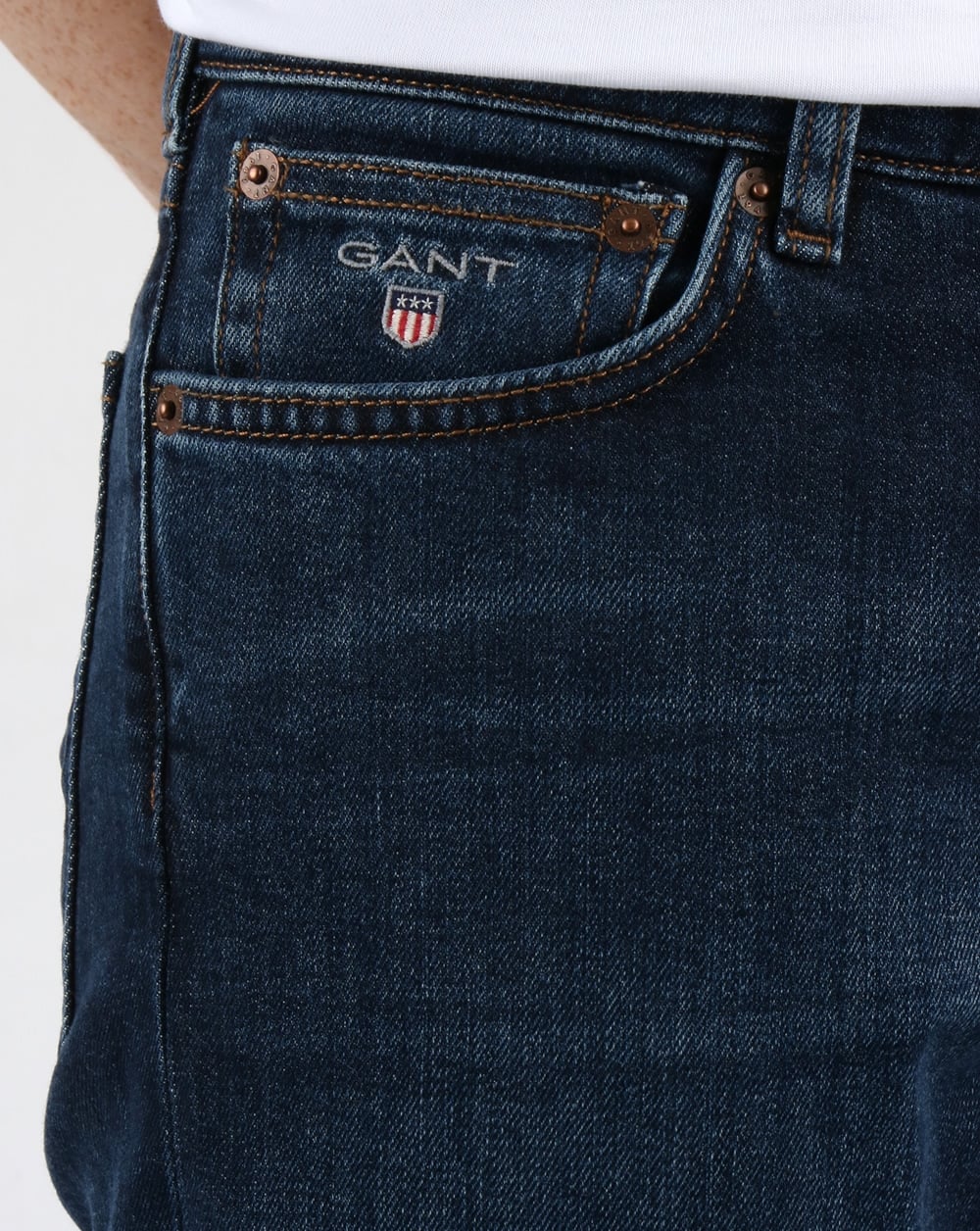 Gant Regular Jeans Dark Blue Worn In - Image 3
