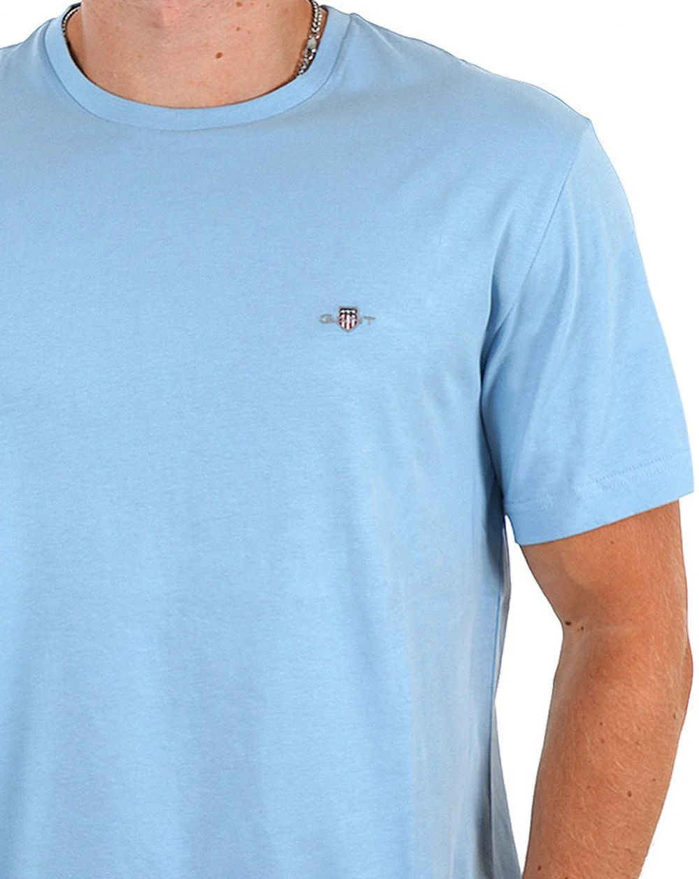 Gant Shield Crew T Shirt Capri Blue - Image 2