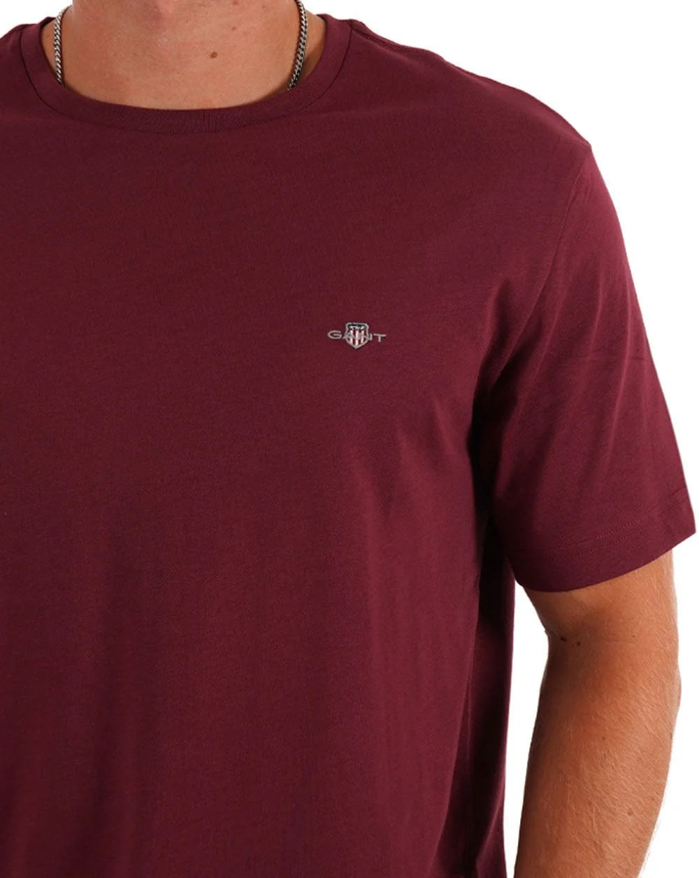 Gant Shield Crew T Shirt Wine Red - Image 2