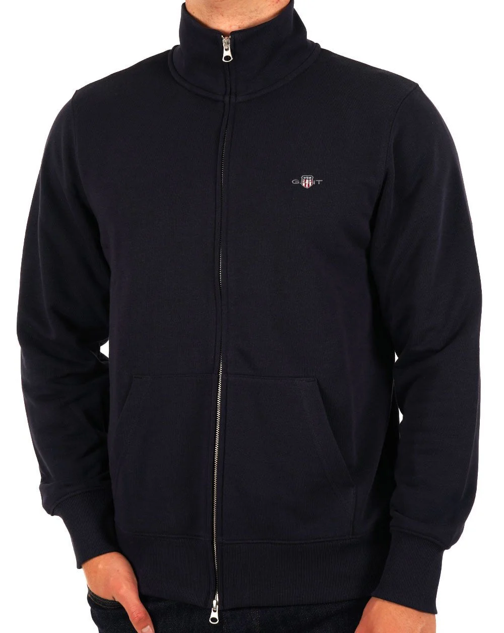 Gant Shield Full Zip Sweat Navy Blue - Image 3