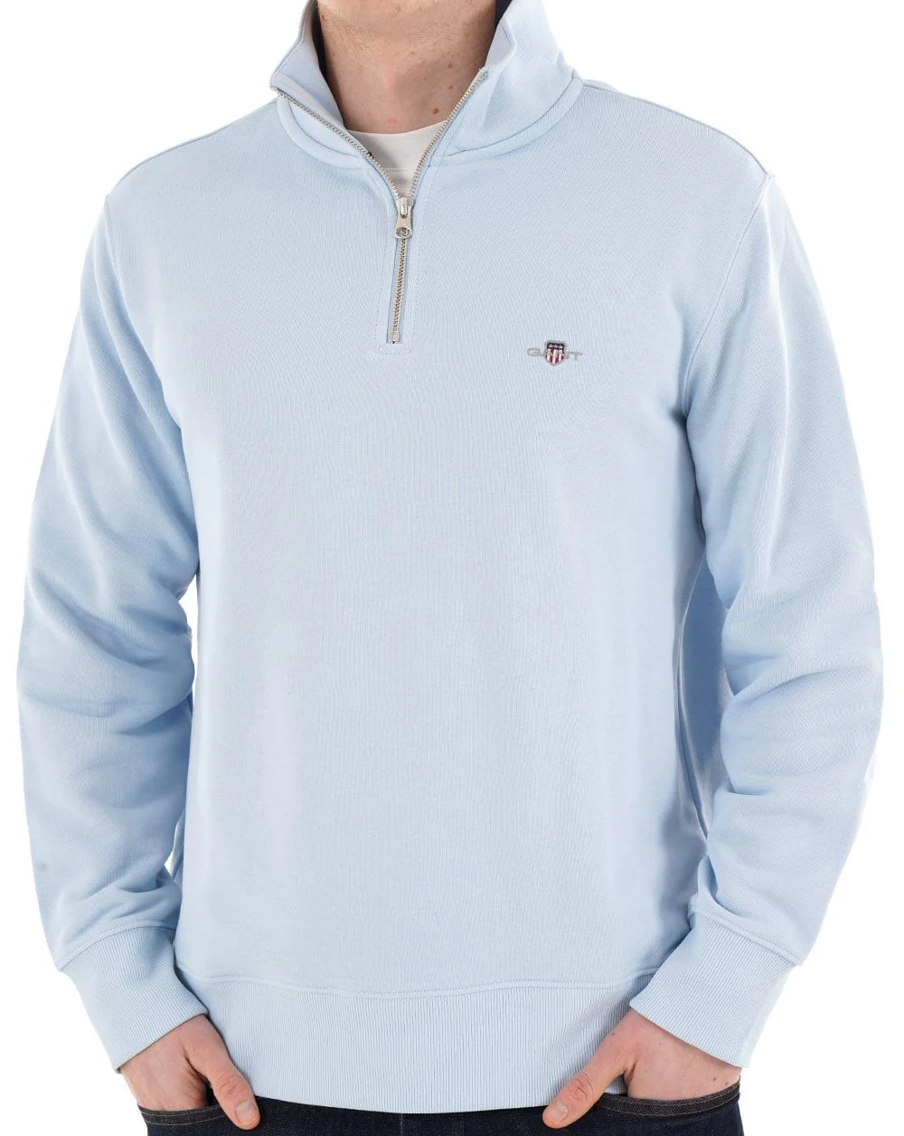 Gant Shield Half Zip Sweat Fresh Blue - Image 3
