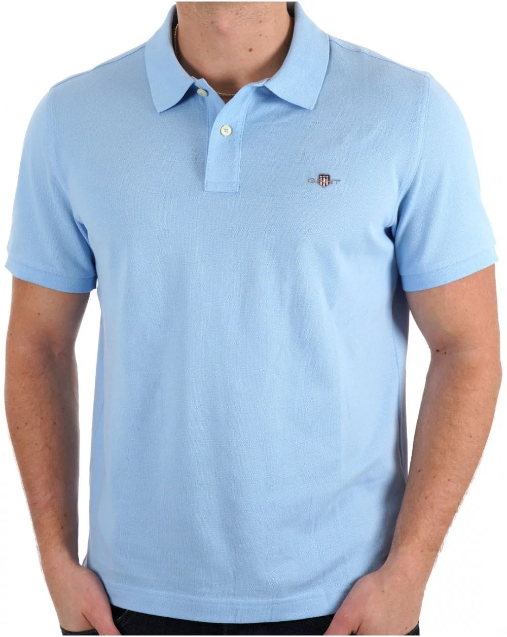 Gant Shield Pique Polo Capri Blue - Image 3