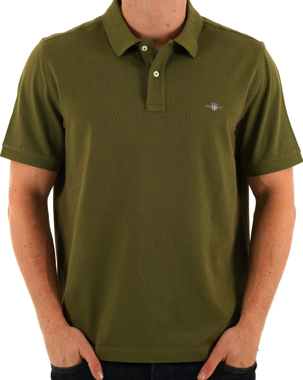 Gant Shield Pique Polo Moss Green - Image 3