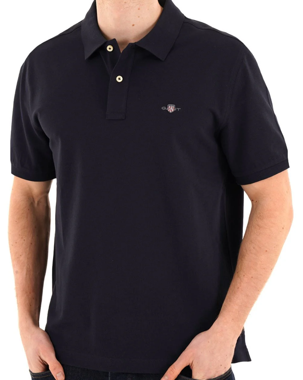 Gant Shield Pique Polo Navy Blue - Image 3