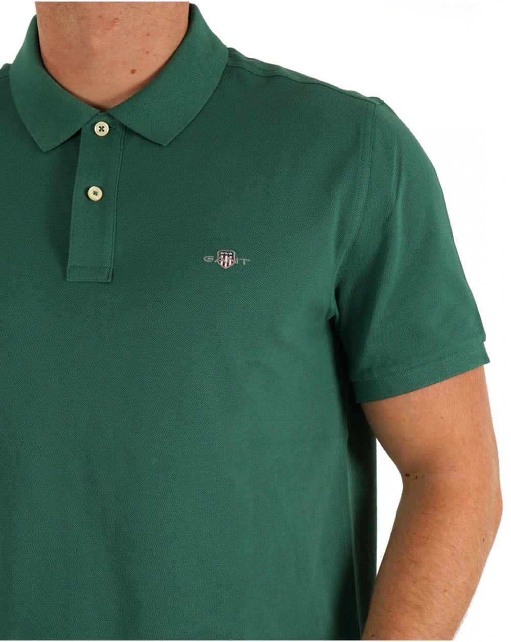Gant Shield Pique Polo Woody Green - Image 2