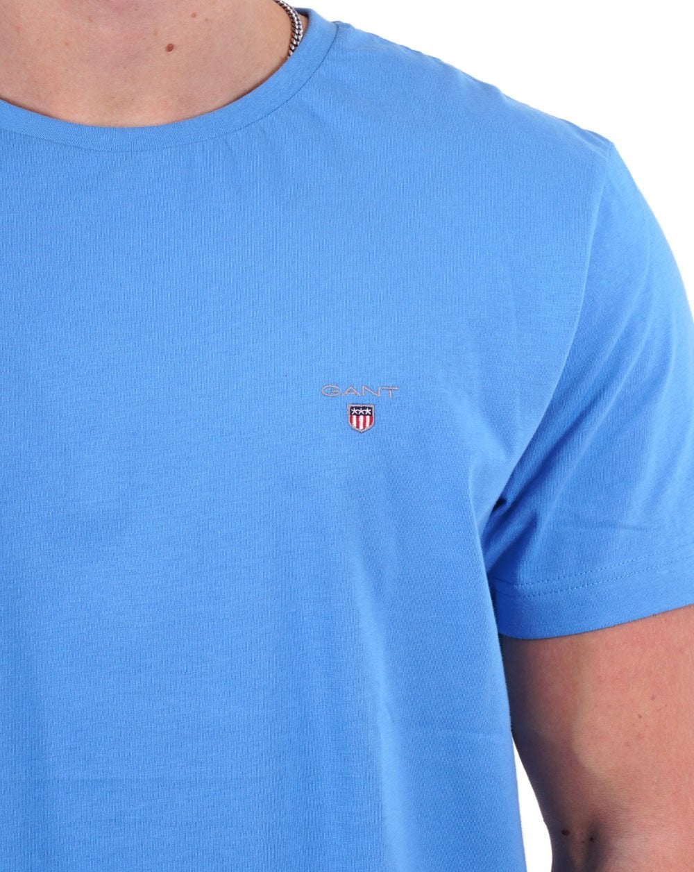 Gant Solid Crew Neck T Shirt Blue - Image 2