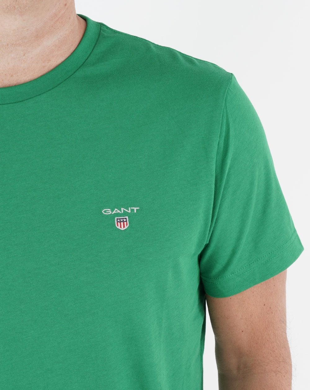Gant Solid Crew Neck T Shirt Green - Image 2