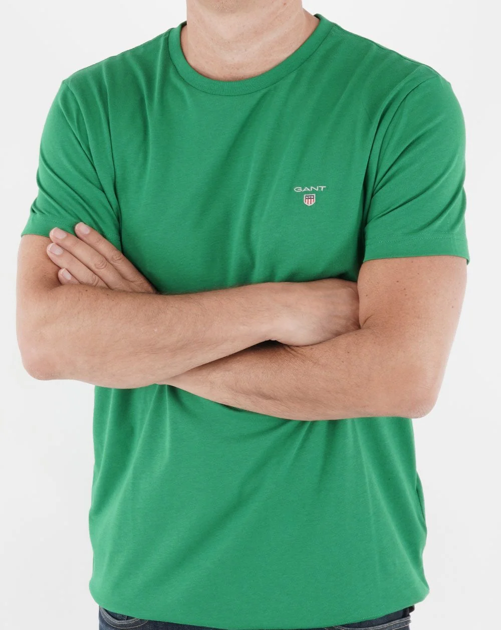 Gant Solid Crew Neck T Shirt Green - Image 3