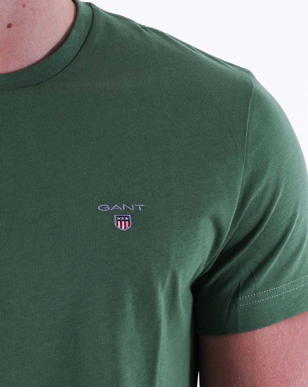 Gant Solid Crew Neck T Shirt Leaf Green - Image 2