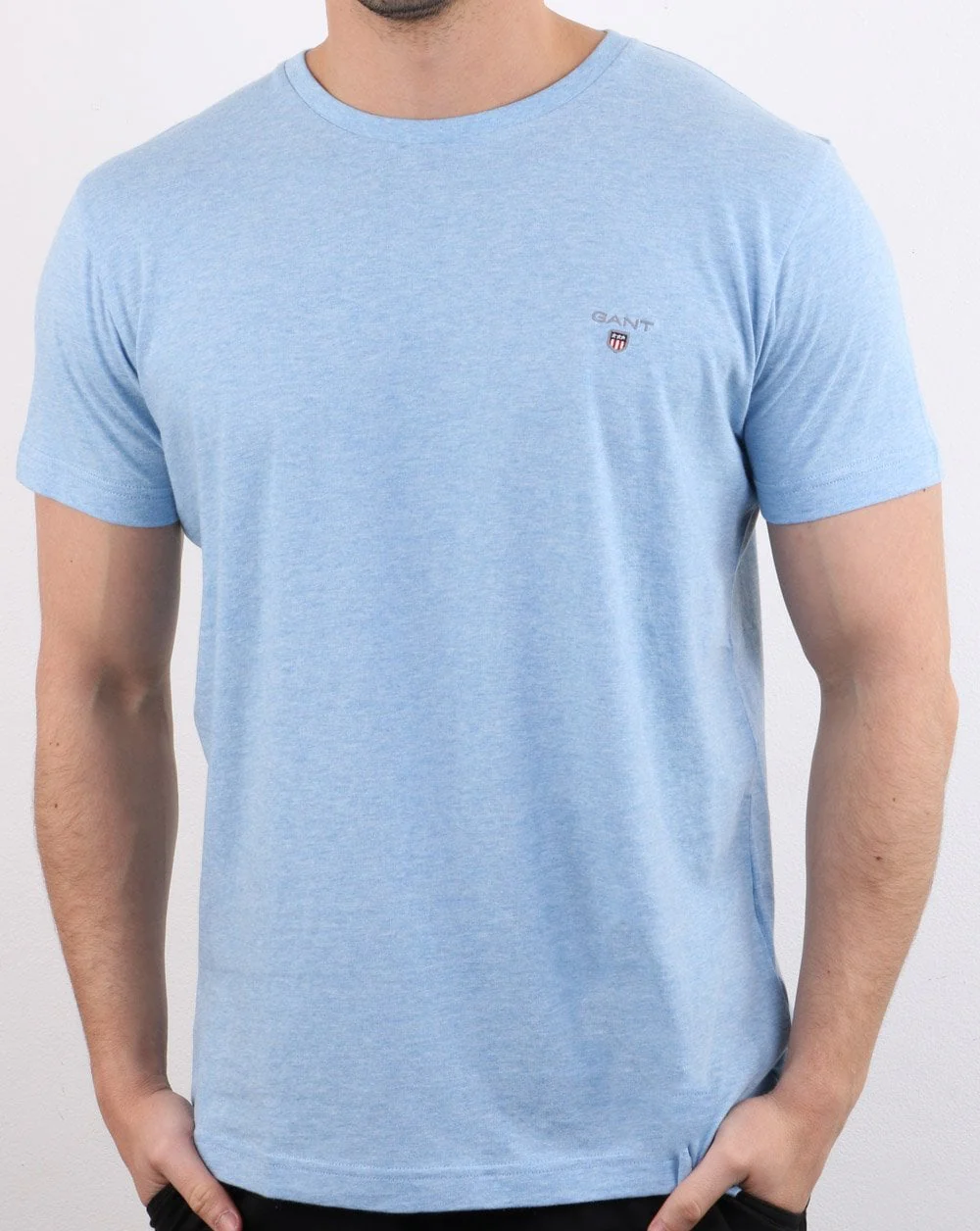 Gant Solid Crew Neck T Shirt Light Blue