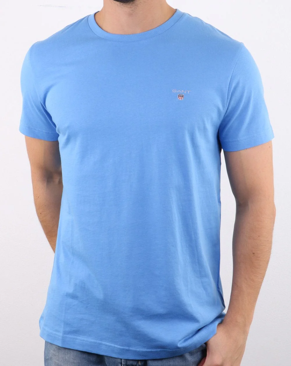 Gant Solid Crew Neck T Shirt Light Blue - Image 2