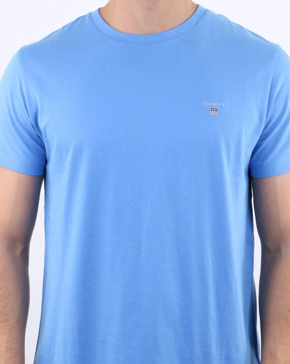 Gant Solid Crew Neck T Shirt Light Blue - Image 4