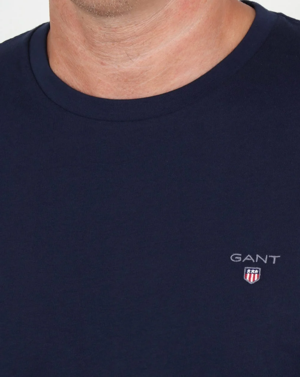 Gant Solid Crew Neck T Shirt Navy - Image 2