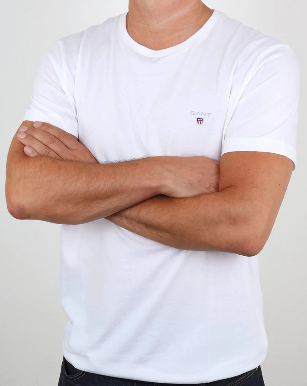 Gant Solid Crew Neck T Shirt White - Image 3