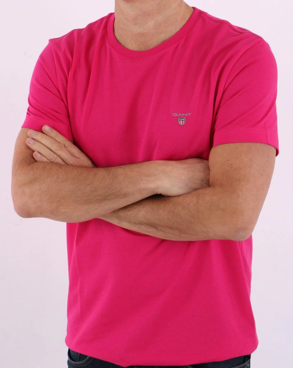 Gant Solid T Shirt Peacock Pink - Image 3