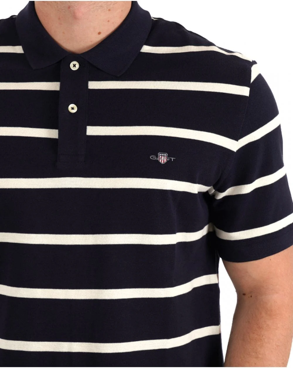 Gant Striped Polo Shirt Navy Blue - Image 2