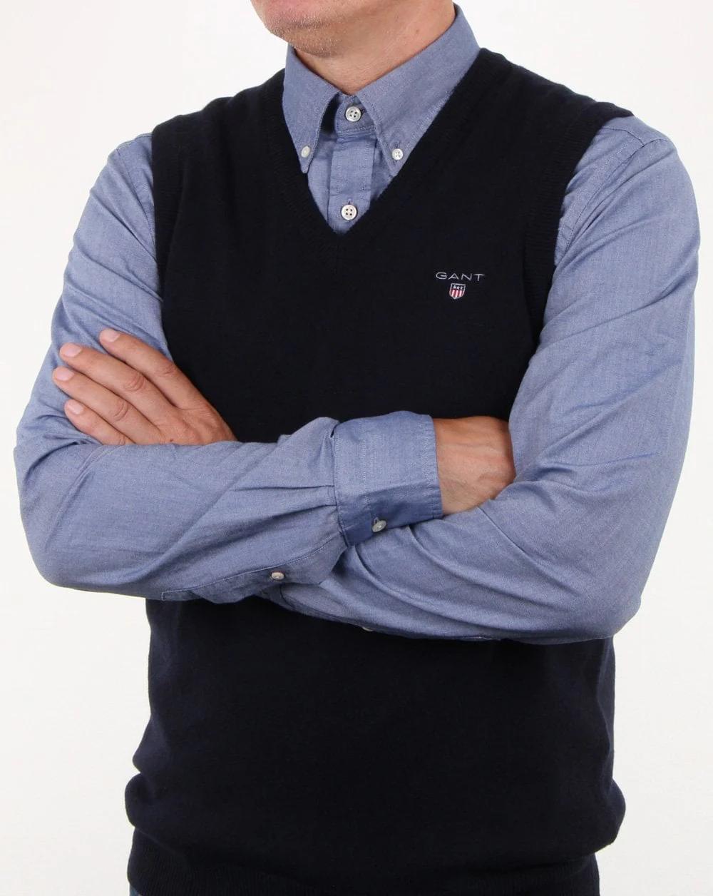 Gant Super Fine Lambswool Slipover Marine - Image 2