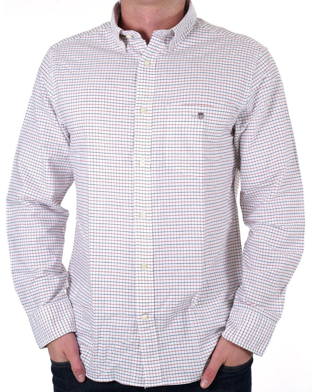 Gant Tattersall Oxford Shirt Iron Red - Image 3