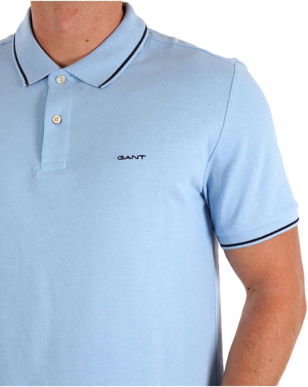 Gant Tipping Pique Polo Shirt Capri Blue - Image 2