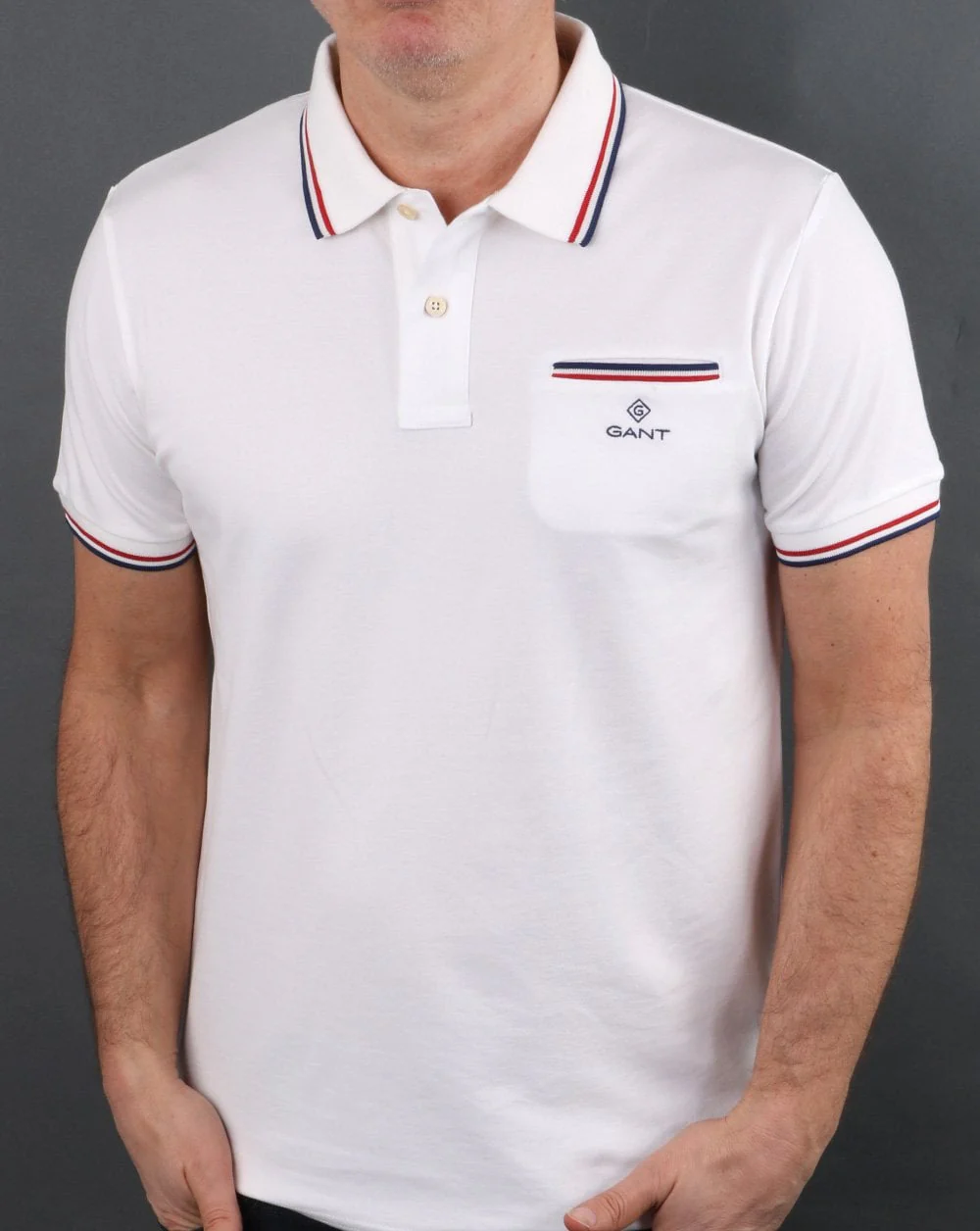 Gant Tipping Pique Polo Shirt White - Image 3