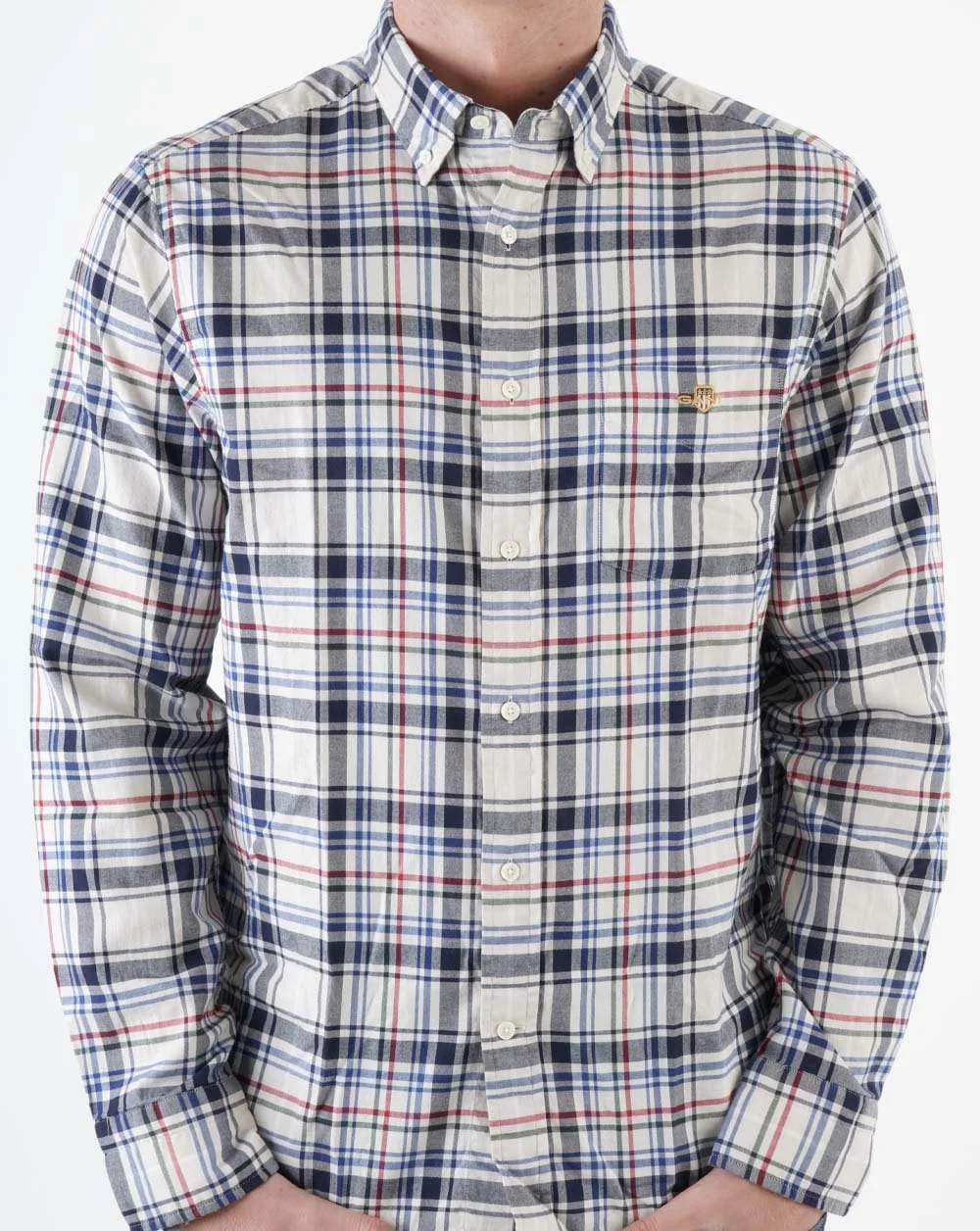 Gant Twill Check Shirt Putty - Image 3