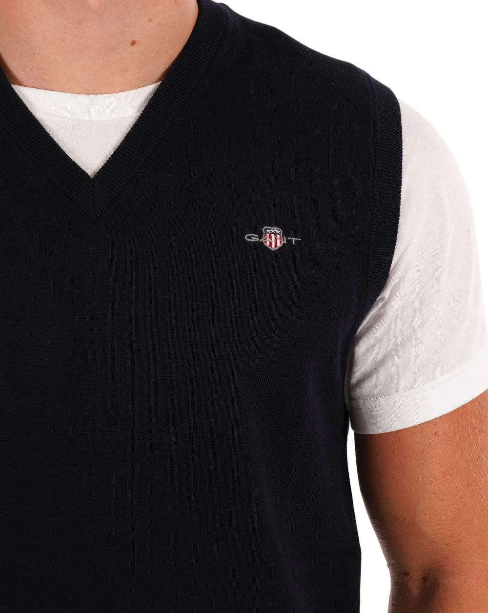 Gant V-Neck Pullover Tank Top Navy Blue - Image 2