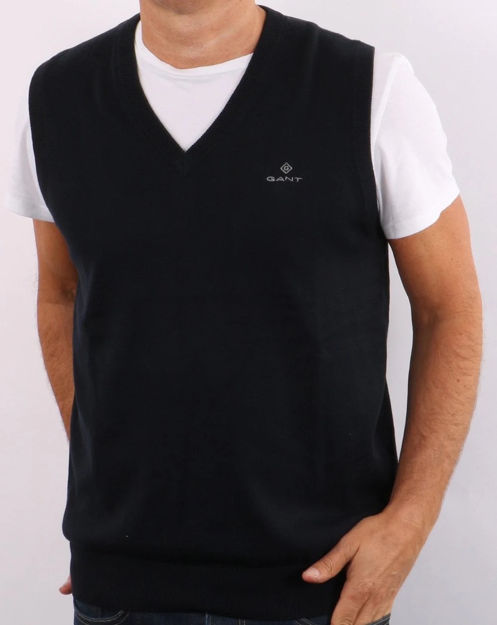 Gant V-neck Tank Top Navy - Image 4