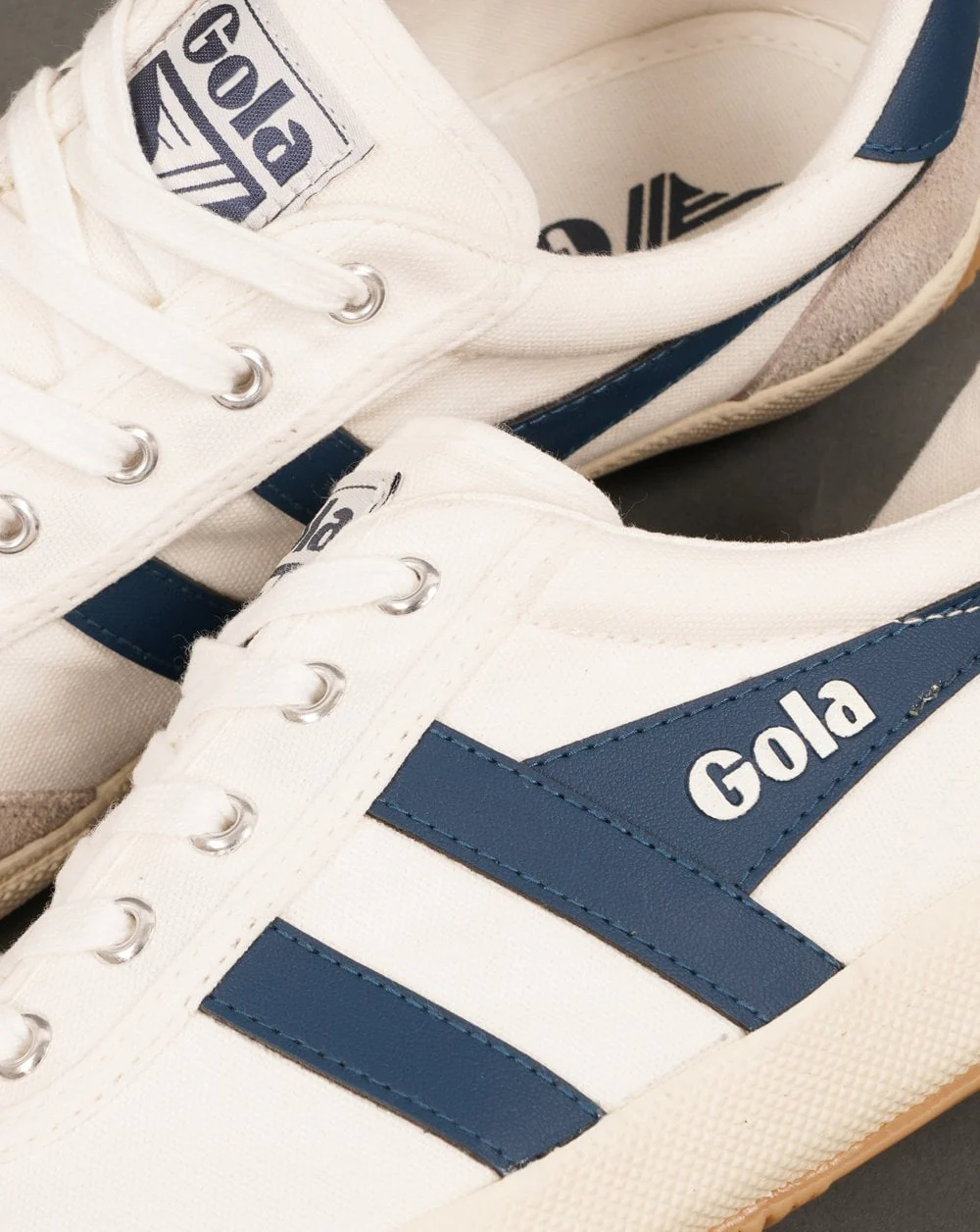 Gola Canvas Suede Trainer White / Navy - Image 3