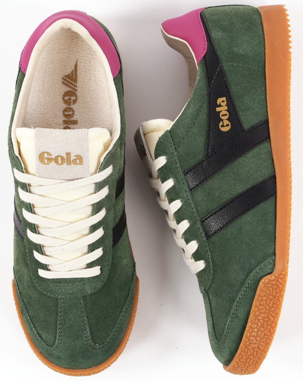 Gola Classics Women's Elan Trainers Evergreen / Black / Fuchsia - Image 4