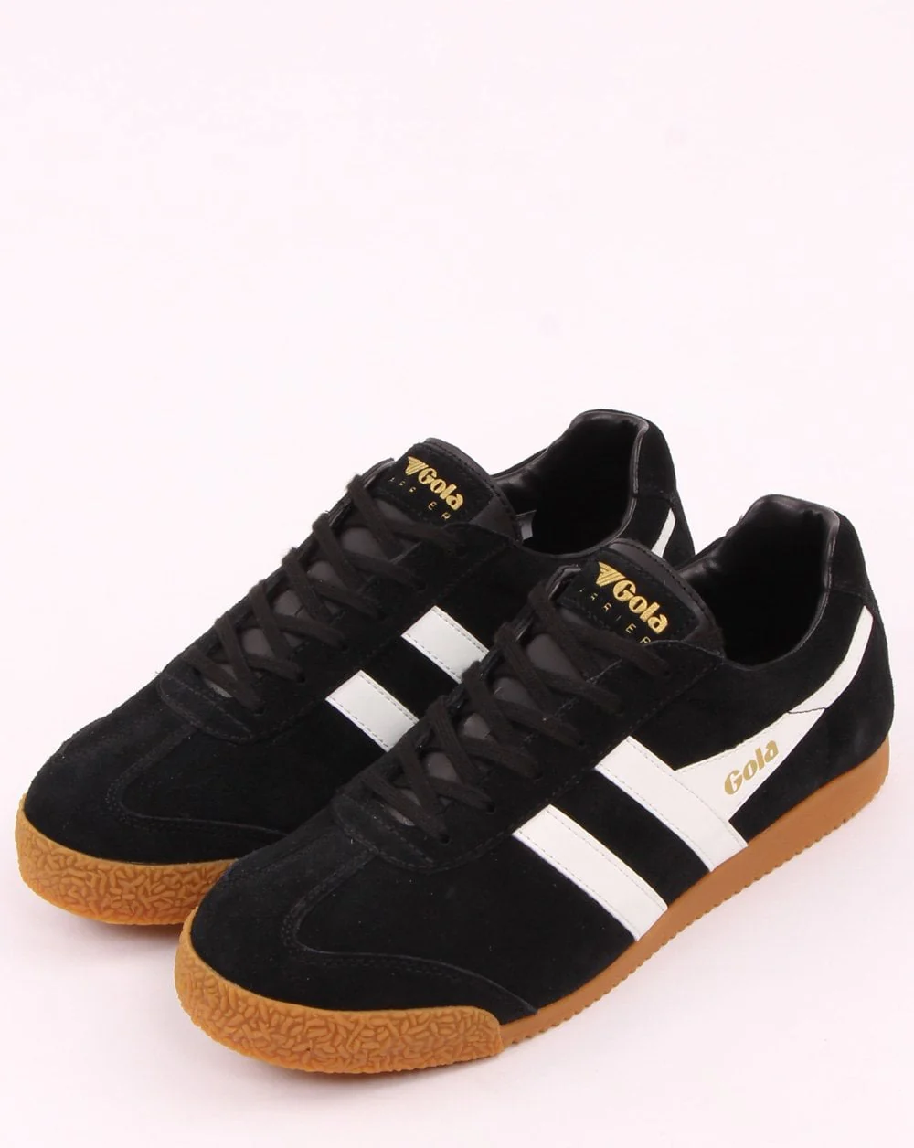 Gola Harrier Suede Trainer Black/White - Image 3