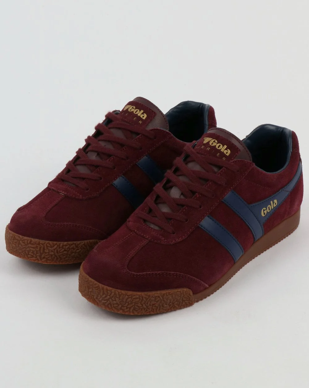 Gola Harrier Suede Trainer Burgundy/Navy - Image 3