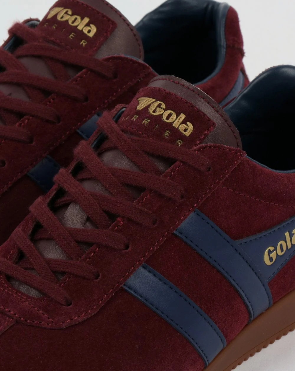 Gola Harrier Suede Trainer Burgundy/Navy - Image 4