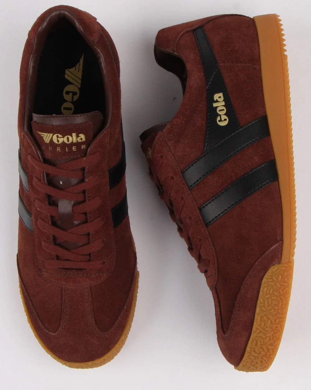 Gola Harrier Suede Trainer Cognac/black - Image 2