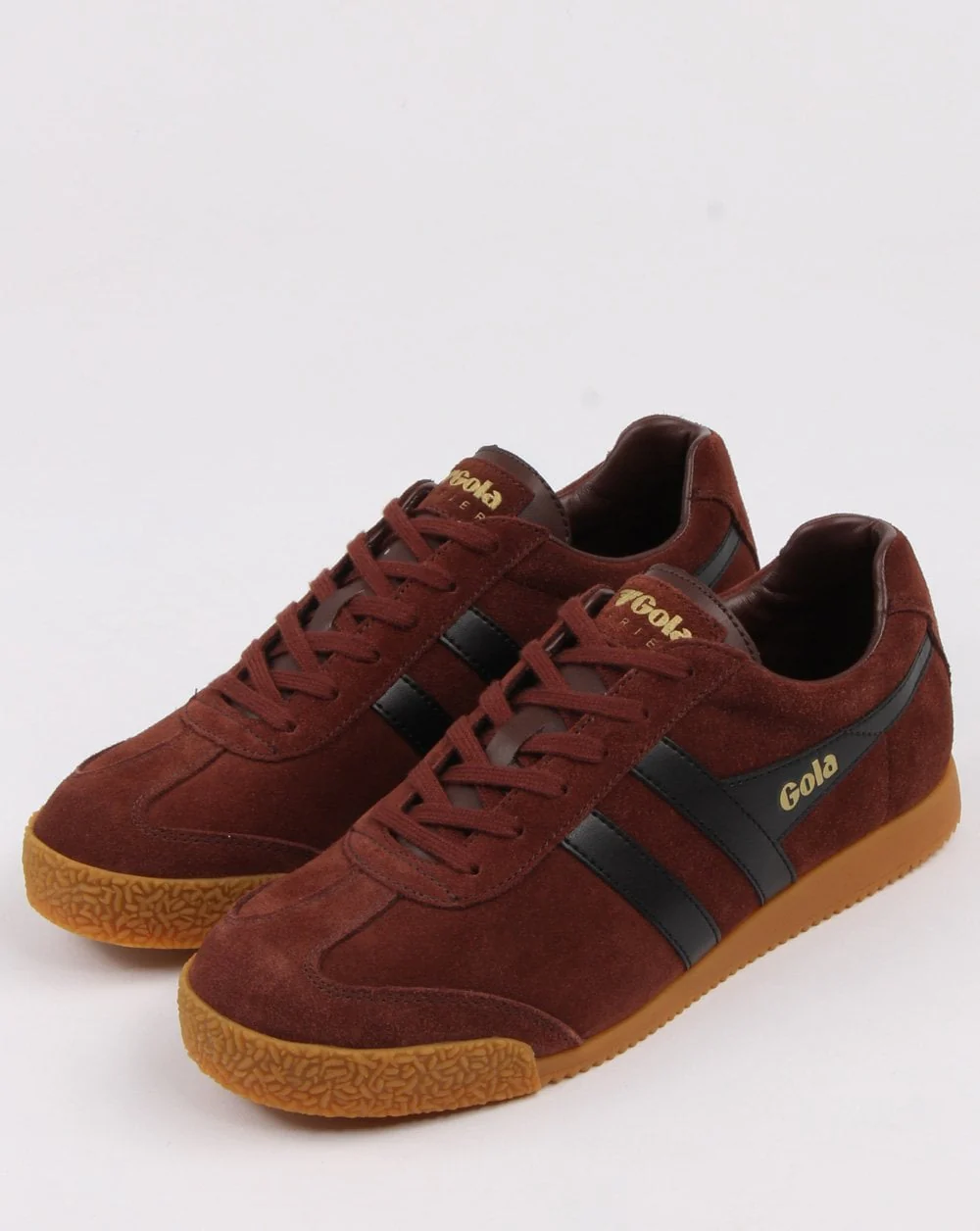 Gola Harrier Suede Trainer Cognac/black - Image 3