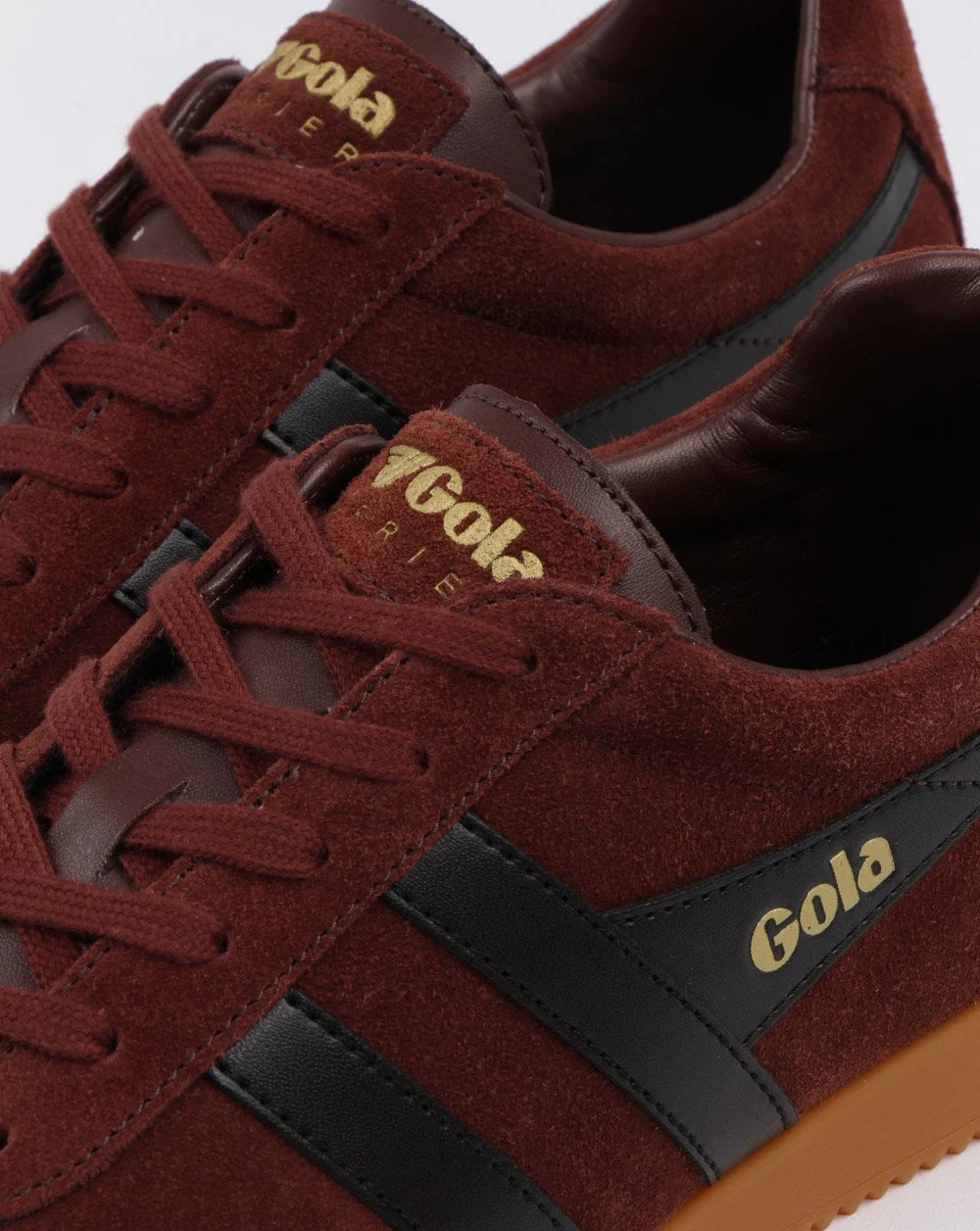 Gola Harrier Suede Trainer Cognac/black - Image 4
