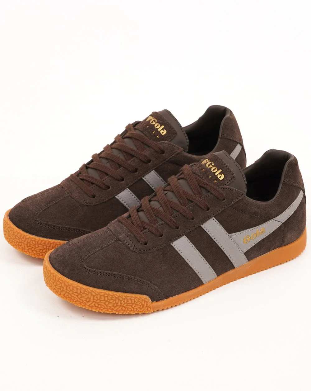 Gola Harrier Suede Trainer Mocha/Cement - Image 2