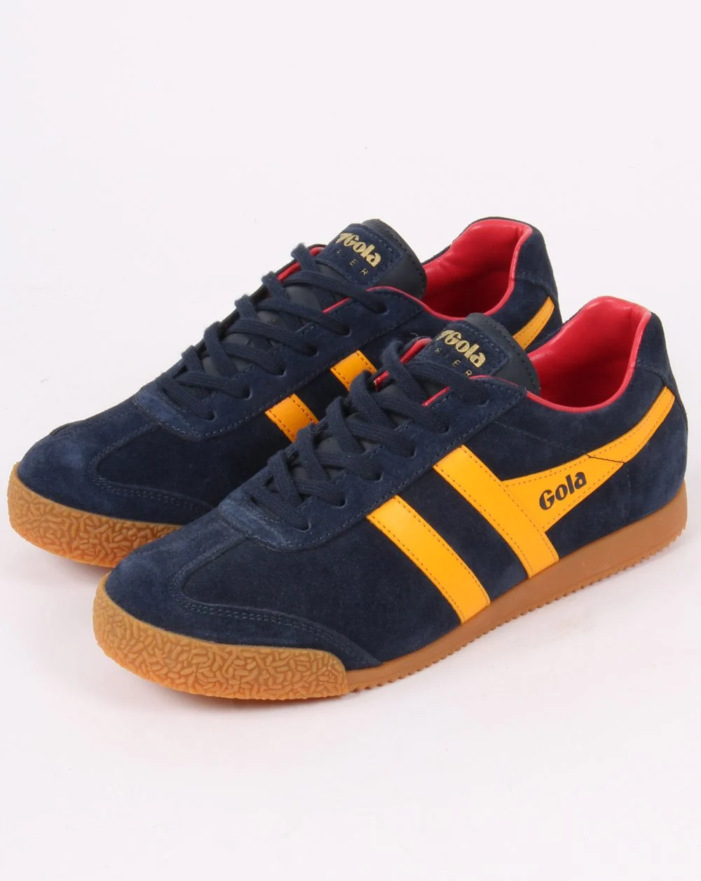 Gola Harrier Suede Trainer Navy / Golden Yellow - Image 3