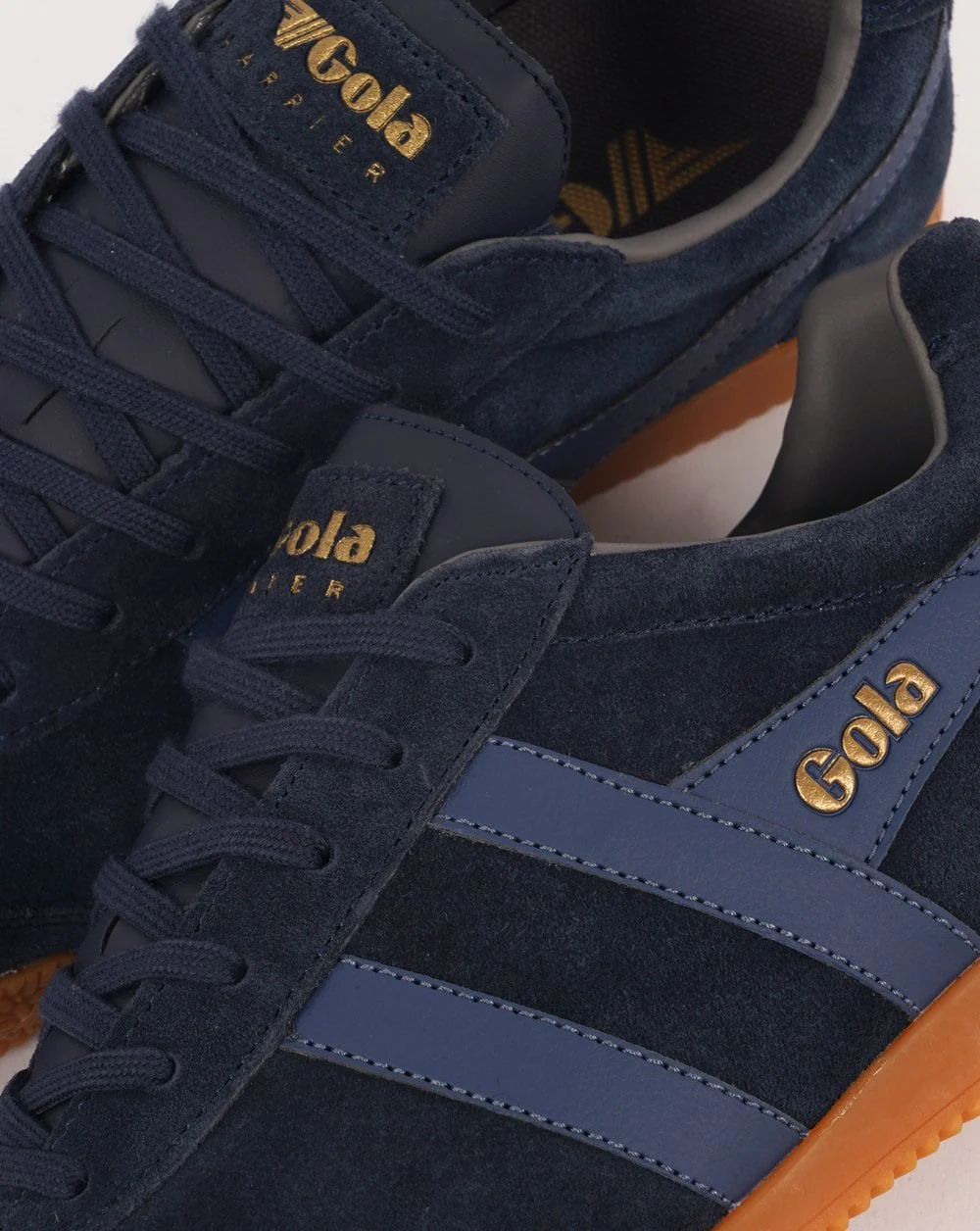 Gola Harrier Suede Trainer Navy/Moonlight/Ash - Image 3