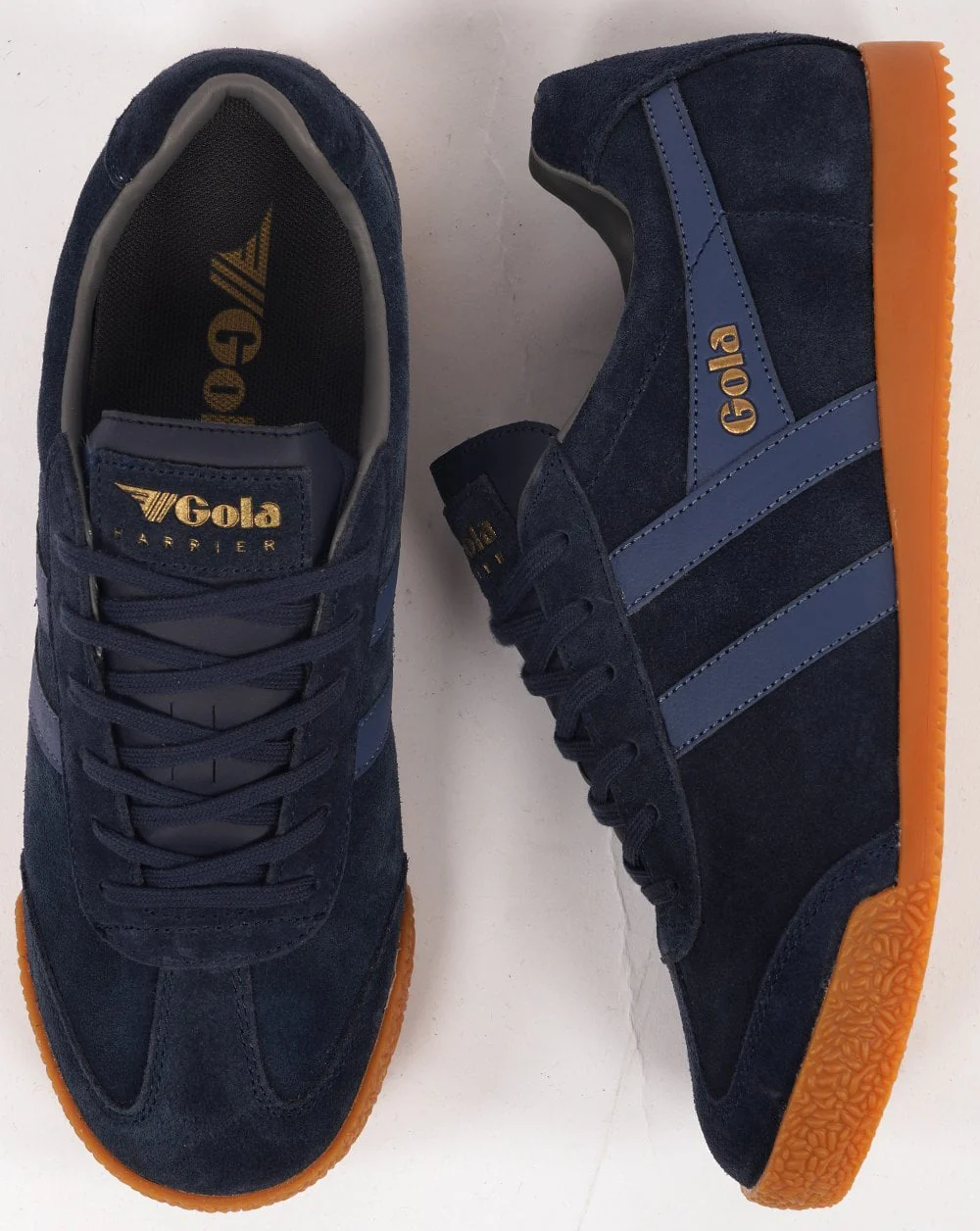 Gola Harrier Suede Trainer Navy/Moonlight/Ash - Image 4
